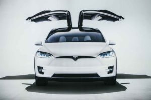 Tesla Approved Collision Repair Fremont - White Tesla SUV With Doors Open